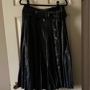 Pilcro Black A-Line Leather Skirt